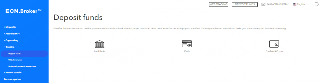 ECN.Broker: account replenishment 2